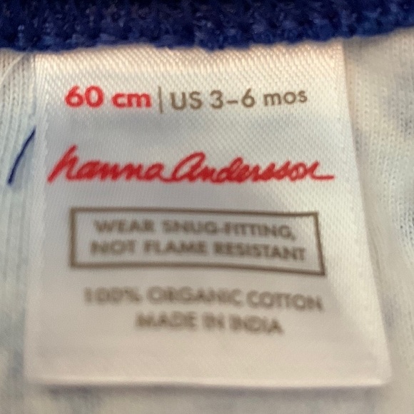 Hanna Andersson Snowflake Christmas Sleeper Size 3-6 Months Organic Cotton - Picture 3 of 5